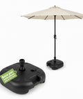 Gartenschirmständer 20 l aus PP – Befüllbarer Standfuß mit Wasser oder Sand – Für Stangen ø22-32 mm und Sonnenschirme bis 2,2 m – Maße 44x44x14 cm – Einfach zu montieren und zu reinigen