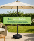 Gartenschirmständer 20 l aus PP – Befüllbarer Standfuß mit Wasser oder Sand – Für Stangen ø22-32 mm und Sonnenschirme bis 2,2 m – Maße 44x44x14 cm – Einfach zu montieren und zu reinigen