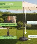 Gartenschirmständer 20 l aus PP – Befüllbarer Standfuß mit Wasser oder Sand – Für Stangen ø22-32 mm und Sonnenschirme bis 2,2 m – Maße 44x44x14 cm – Einfach zu montieren und zu reinigen