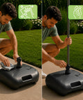 Gartenschirmständer 20 l aus PP – Befüllbarer Standfuß mit Wasser oder Sand – Für Stangen ø22-32 mm und Sonnenschirme bis 2,2 m – Maße 44x44x14 cm – Einfach zu montieren und zu reinigen