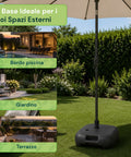 Gartenschirmständer 20 l aus PP – Befüllbarer Standfuß mit Wasser oder Sand – Für Stangen ø22-32 mm und Sonnenschirme bis 2,2 m – Maße 44x44x14 cm – Einfach zu montieren und zu reinigen