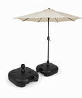 Gartenschirmständer 20 l aus PP – Befüllbarer Standfuß mit Wasser oder Sand – Für Stangen ø22-32 mm und Sonnenschirme bis 2,2 m – Maße 44x44x14 cm – Einfach zu montieren und zu reinigen