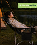 Zusammenklappbarer und verstellbarer Campingstuhl mit einer Tragfähigkeit von 150 kg – Stahlgestell und Oxford-Gewebe mit Aufbewahrungstaschen und Transporttasche