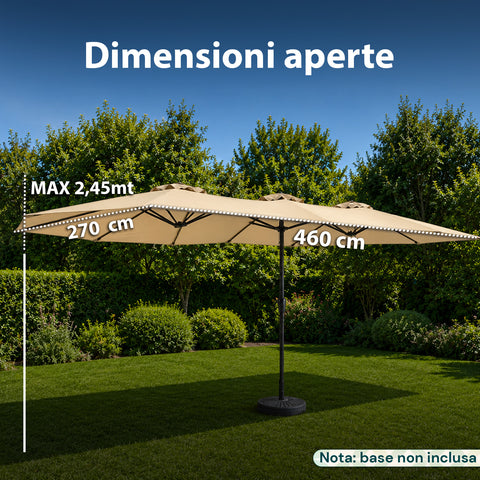 Ovale XXL-Gartenpavillon 460x270 aus Kohlenstoffstahl mit Polyesterplane - Höhe 2,45 m (Sockel NICHT enthalten)
