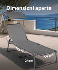 Klappbare Sonnenliege aus Oxford-Gewebe – Aluminiumverstärkungen, um 360° drehbarer Sonnenschutz und verstellbare Rückenlehne von 0-60° – Tragfähigkeit 100 kg