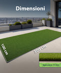 Kunstrasen 1x3m - Künstliches Gras für Garten und Balkon
