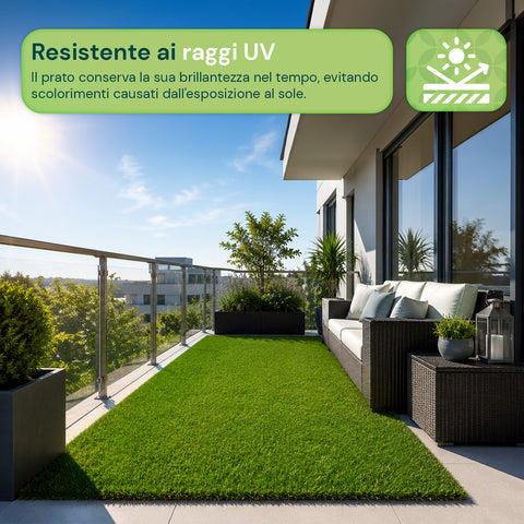 Kunstrasen 1x3m - Künstliches Gras für Garten und Balkon