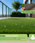 Kunstrasen 1x3m - Künstliches Gras für Garten und Balkon