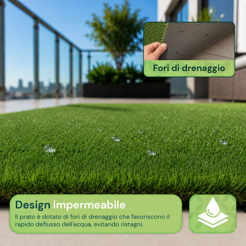 Kunstrasen 1x3m - Künstliches Gras für Garten und Balkon