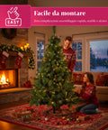 Realistischer grüner Weihnachtsbaum mit Tannenzapfen und Metallständer – 150/180/210 cm