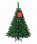 Realistischer grüner Weihnachtsbaum mit Tannenzapfen und Metallständer – 150/180/210 cm