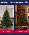 Realistischer grüner Weihnachtsbaum mit Tannenzapfen und Metallständer – 150/180/210 cm