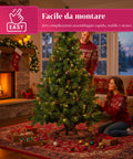 Realistischer grüner Weihnachtsbaum mit Tannenzapfen und Metallständer – 150/180/210 cm