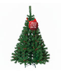 Realistischer grüner Weihnachtsbaum mit Tannenzapfen und Metallständer – 150/180/210 cm