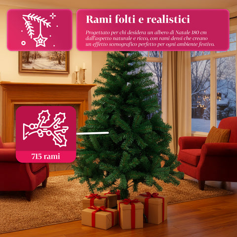 Klassischer Weihnachtsbaum – Dichte und stabile Zweige, Höhe 150/180/210 cm