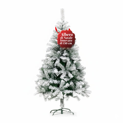 Verschneiter Weihnachtsbaum mit dichten Zweigen und Metallständer– 150/180/210 cm