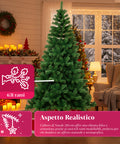 Realistischer grüner Weihnachtsbaum, 210 cm, mit 631 Zweigen – traditioneller Stil