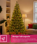 Realistischer grüner Weihnachtsbaum, 210 cm, mit 631 Zweigen – traditioneller Stil
