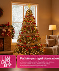 Realistischer grüner Weihnachtsbaum, 210 cm, mit 631 Zweigen – traditioneller Stil