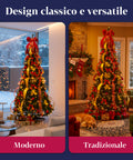 Weihnachtsbaum 150 cm mit warmweißen Lichtern – Zusammenklappbar mit Pop-up-System