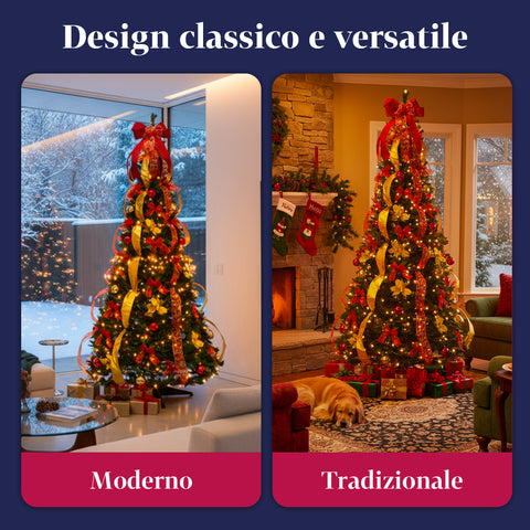 Weihnachtsbaum 150 cm mit warmweißen Lichtern – Zusammenklappbar mit Pop-up-System