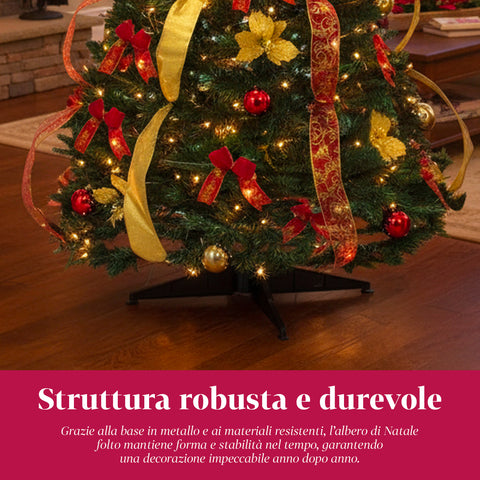 Weihnachtsbaum 150 cm mit warmweißen Lichtern – Zusammenklappbar mit Pop-up-System