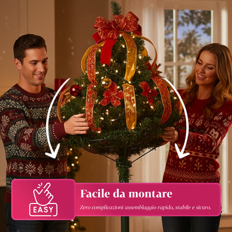 Weihnachtsbaum 150 cm mit warmweißen Lichtern – Zusammenklappbar mit Pop-up-System