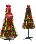 Weihnachtsbaum 150 cm mit warmweißen Lichtern – Zusammenklappbar mit Pop-up-System