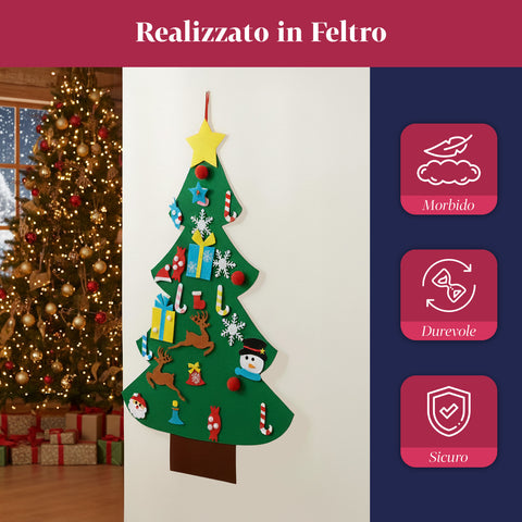 Weihnachtsbaum aus Filz für Kinder – 26 Spiele inklusive, einfach und macht Spaß
