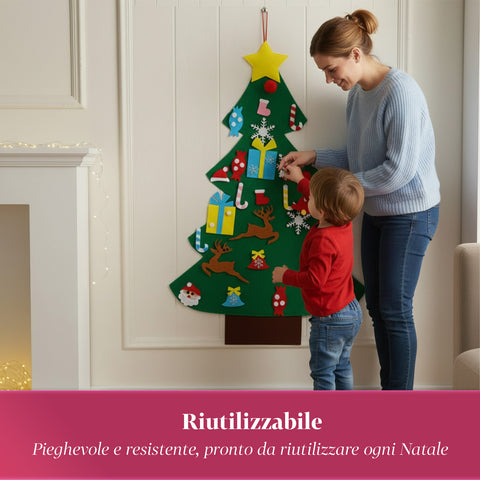 Weihnachtsbaum aus Filz für Kinder – 26 Spiele inklusive, einfach und macht Spaß