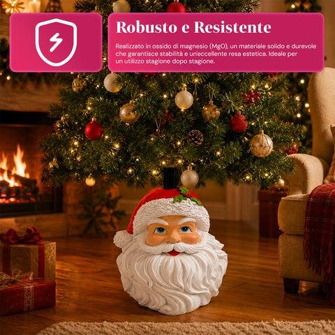 Dekorativer Christbaumständer, 10 Motive, aus Eisen und Magnesium, universelle Befestigung, für Bäume bis 210 cm, 2 Modelle mit LED-Leuchten