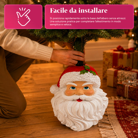 Dekorativer Christbaumständer, 10 Motive, aus Eisen und Magnesium, universelle Befestigung, für Bäume bis 210 cm, 2 Modelle mit LED-Leuchten