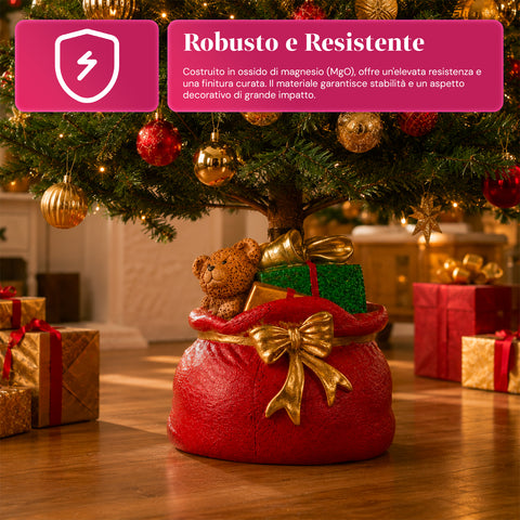Dekorativer Christbaumständer, 10 Motive, aus Eisen und Magnesium, universelle Befestigung, für Bäume bis 210 cm, 2 Modelle mit LED-Leuchten