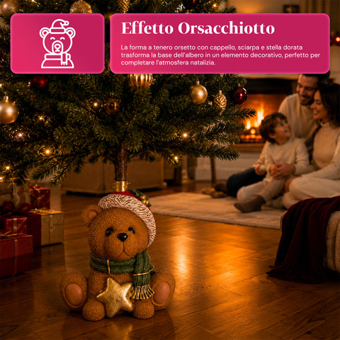 Dekorativer Christbaumständer, 10 Motive, aus Eisen und Magnesium, universelle Befestigung, für Bäume bis 210 cm, 2 Modelle mit LED-Leuchten