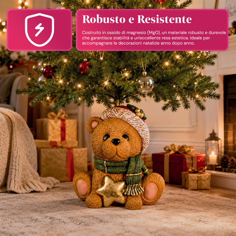 Dekorativer Christbaumständer, 10 Motive, aus Eisen und Magnesium, universelle Befestigung, für Bäume bis 210 cm, 2 Modelle mit LED-Leuchten