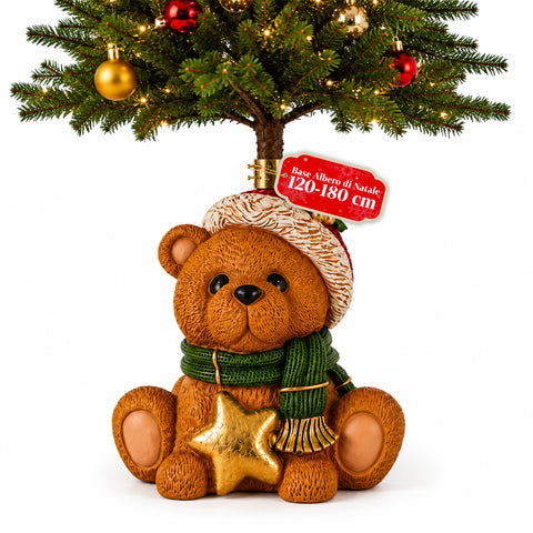 Dekorativer Christbaumständer, 10 Motive, aus Eisen und Magnesium, universelle Befestigung, für Bäume bis 210 cm, 2 Modelle mit LED-Leuchten