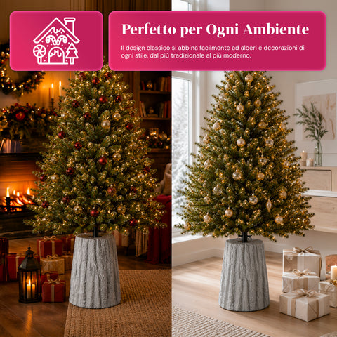 Weihnachtsbaumständer in Stammform mit Rindeneffekt, 2 Ausführungen, Maße 33,5x52,5 cm, für Bäume bis 240 cm, universale Befestigung