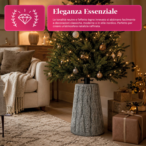 Weihnachtsbaumständer in Stammform mit Rindeneffekt, 2 Ausführungen, Maße 33,5x52,5 cm, für Bäume bis 240 cm, universale Befestigung