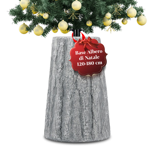 Weihnachtsbaumständer in Stammform mit Rindeneffekt, 2 Ausführungen, Maße 33,5x52,5 cm, für Bäume bis 240 cm, universale Befestigung