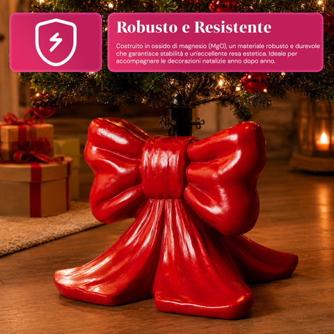 Dekorativer Christbaumständer, 10 Motive, aus Eisen und Magnesium, universelle Befestigung, für Bäume bis 210 cm, 2 Modelle mit LED-Leuchten