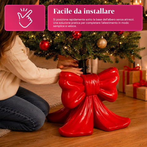 Dekorativer Christbaumständer, 10 Motive, aus Eisen und Magnesium, universelle Befestigung, für Bäume bis 210 cm, 2 Modelle mit LED-Leuchten