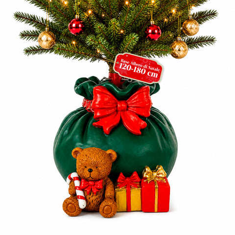 Dekorativer Christbaumständer, 10 Motive, aus Eisen und Magnesium, universelle Befestigung, für Bäume bis 210 cm, 2 Modelle mit LED-Leuchten