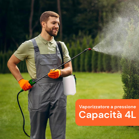 Drucksprüher mit Sprühlanze und PVC-Schlauch, 4000 ml