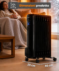 Ölradiator 2000 W mit 9 Heizelementen, 3 Heizstufen und Timer