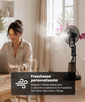 Standventilator mit Vernebler, 75 W - 3 Geschwindigkeitsstufen und Fernbedienung