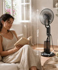 Standventilator mit Vernebler, 75 W - 3 Geschwindigkeitsstufen und Fernbedienung