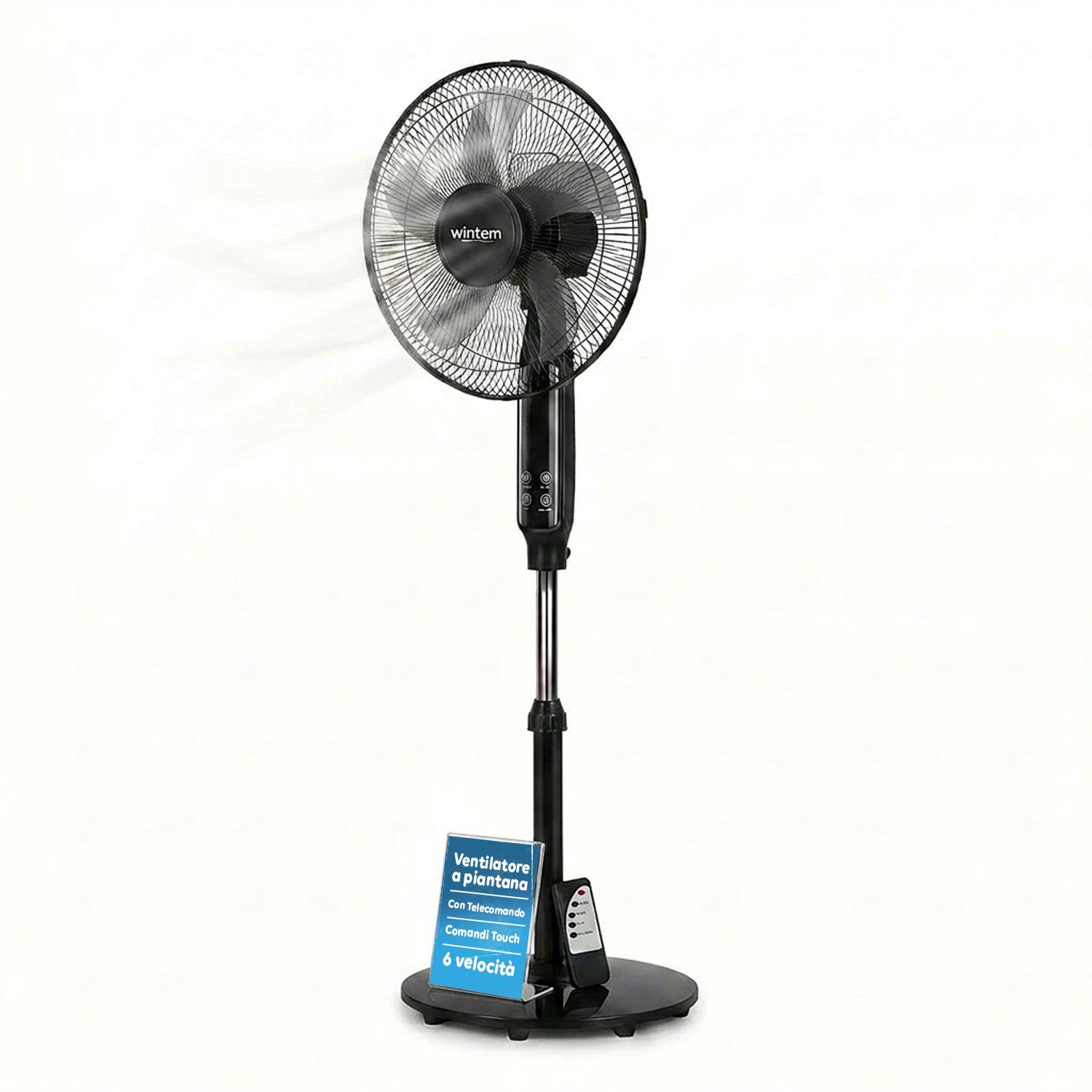 Standventilator 40 W, 40 cm, mit Fernbedienung und höhenverstellbar bis 135 cm – 6 Geschwindigkeitsstufen