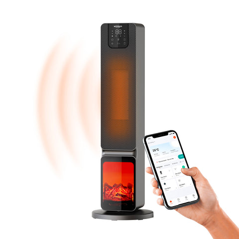 Intelligenter Elektroheizer 2000 W mit Tuya-App, LED-Display, ECO-Funktion und Timer