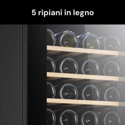 Leiser Weinkühlschrank mit Touch-LED-Display und verchromten Regalböden