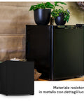 Mini-Kühlschrank aus Metall - 48l mit 5l-Gefrierfach, 85W, schwarz